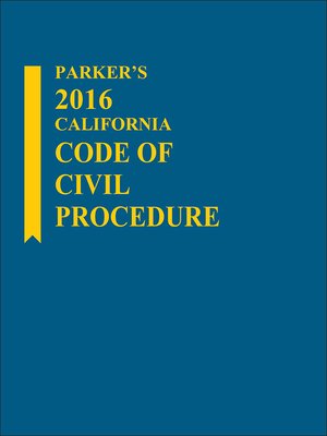 cover image of Parker's California Code of Civil Procedure